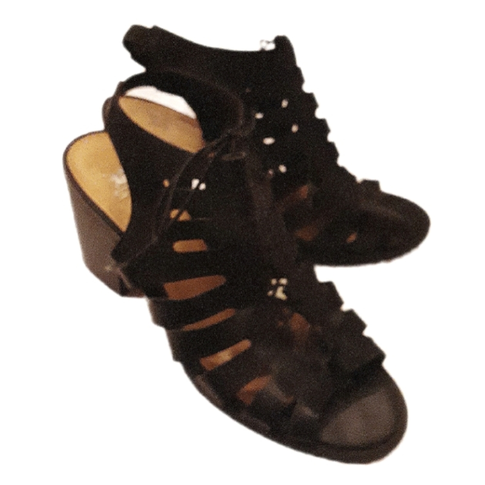 Sheikh Lace up Chunky Heels